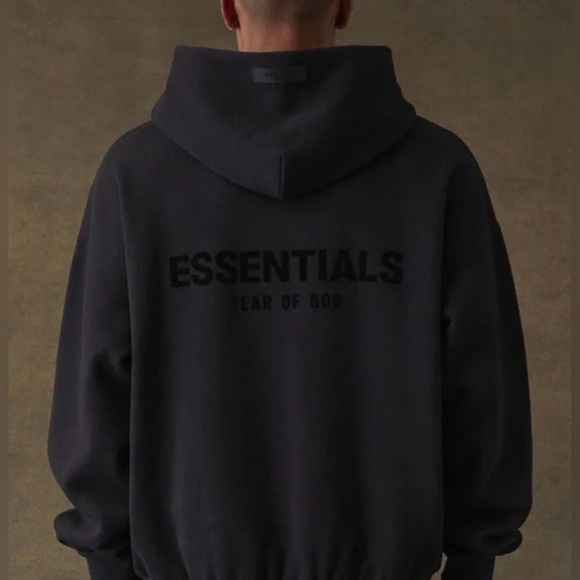 NEW ๐ฅ Stretch Limo Black - Fear of God Essentials Oversized Hoodie ๐ฅ (Size L) - Picture 1 of 6